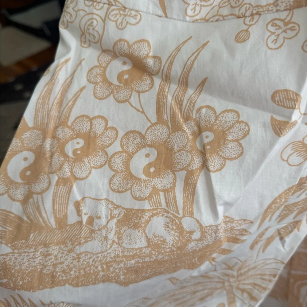 STAUD Spaghetti Strap Dress - Cream and Tan - Picture 8 of 10